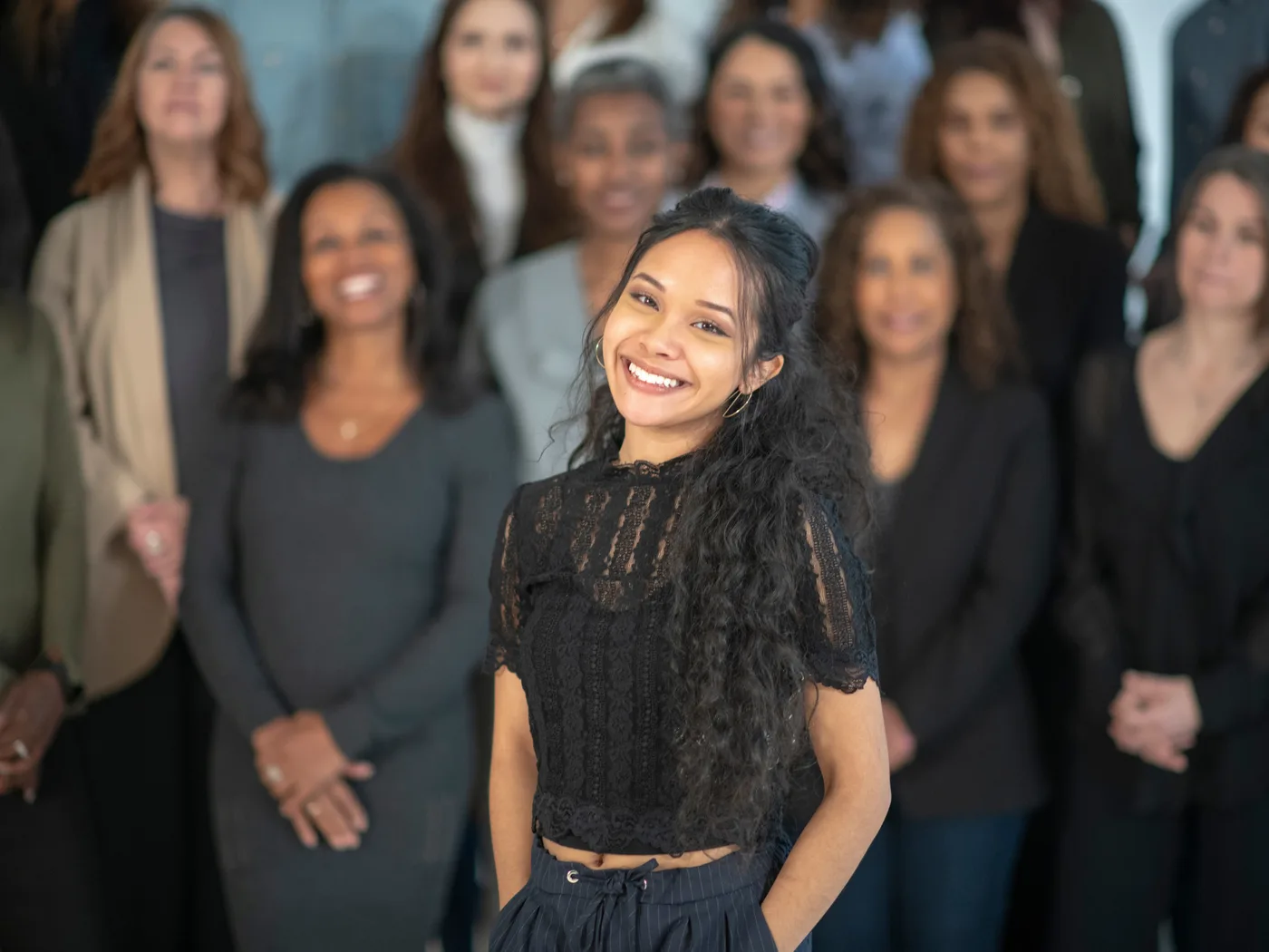 Diverse group of professional women representing community and leadership